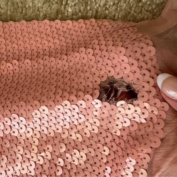 Stella McCartney Sequin Silk Crew Neck Evening Gown in color Pink Hydrangea - Picture 8 of 10